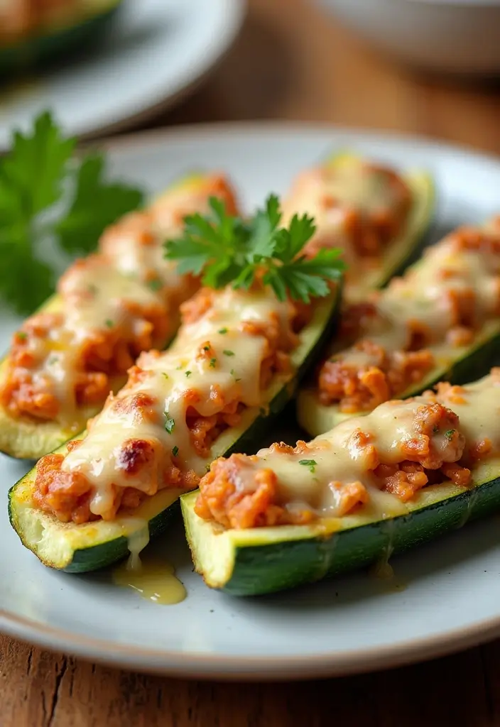 27 Chicken Mince Recipes Healthy and Easy - 10. Chicken Mince Stuffed Zucchini Boats