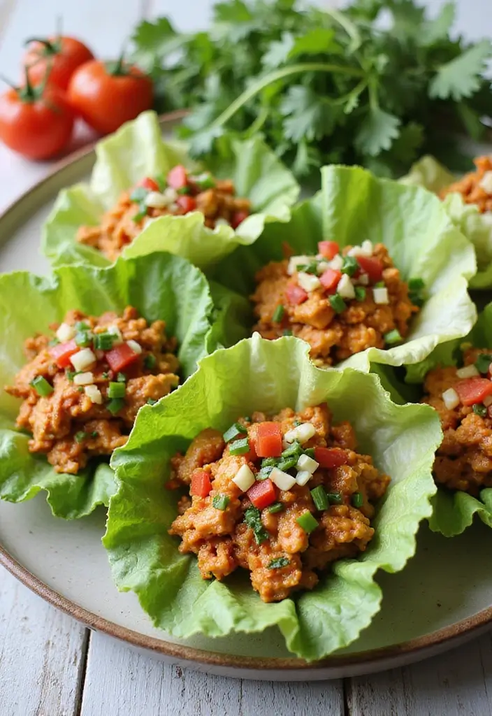 27 Chicken Mince Recipes Healthy and Easy - 11. Spicy Chicken Mince Lettuce Cups