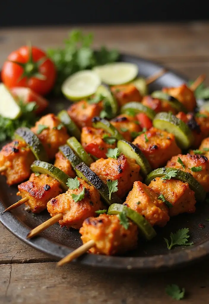 27 Chicken Mince Recipes Healthy and Easy - 12. Chicken Mince and Vegetable Skewers