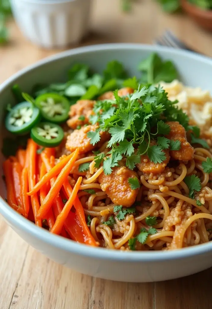 27 Chicken Mince Recipes Healthy and Easy - 15. Asian Chicken Mince Noodle Bowls