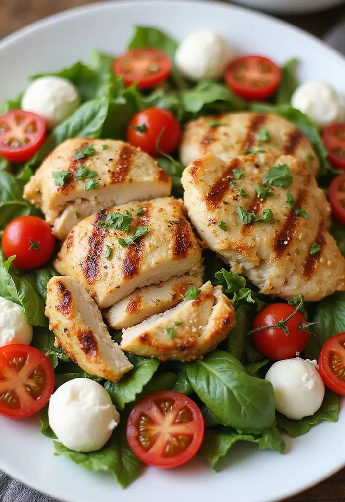 27 Easy Healthy Dinner Recipes for Two That Feel Romantic - 10. Caprese Chicken Salad