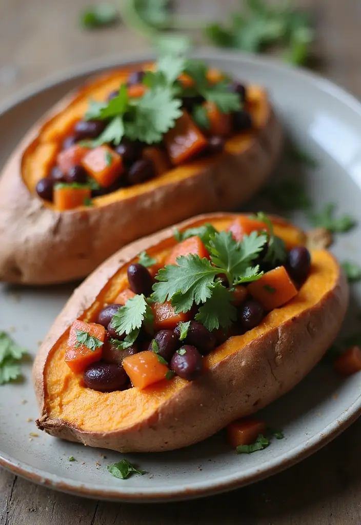 27 Easy Healthy Dinner Recipes for Two That Feel Romantic - 12. Baked Sweet Potatoes with Black Bean Salsa
