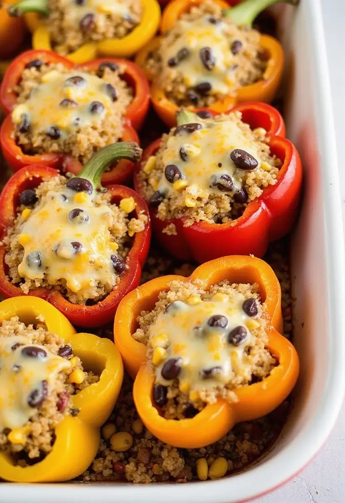 27 Easy Healthy Dinner Recipes for Two That Feel Romantic - 2. Quinoa & Black Bean Stuffed Peppers