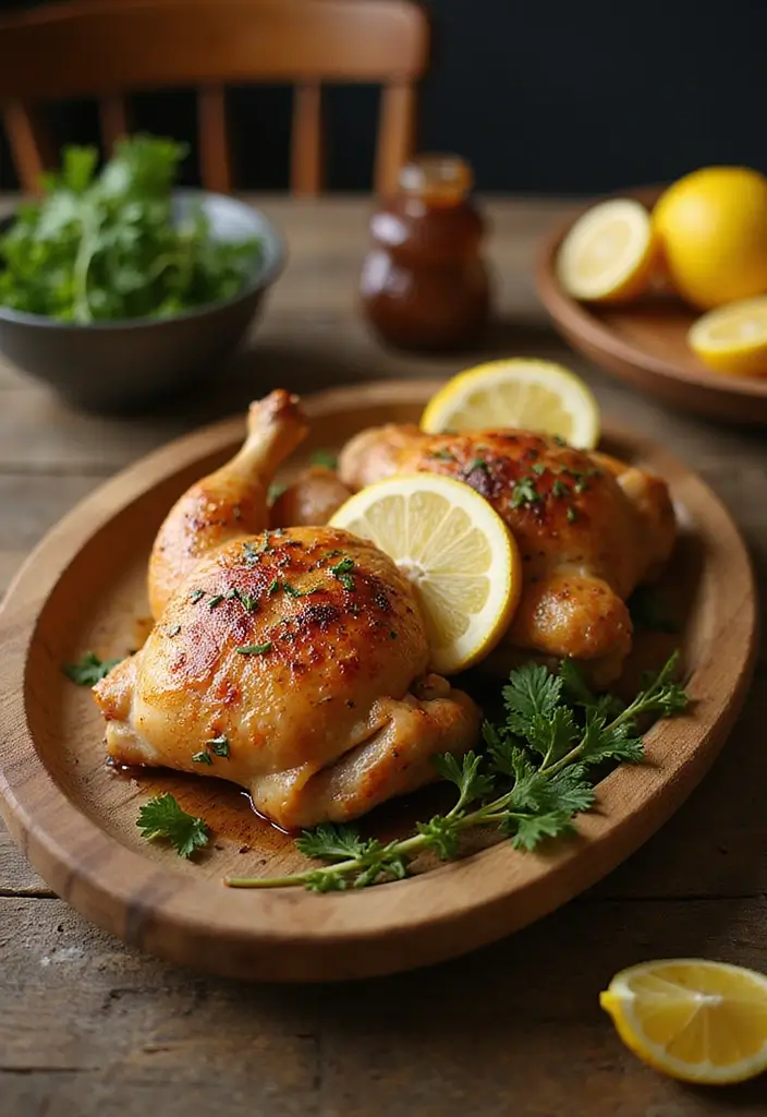 27 Easy Healthy Dinner Recipes for Two That Feel Romantic - 22. Lemon Garlic Roasted Chicken Thighs