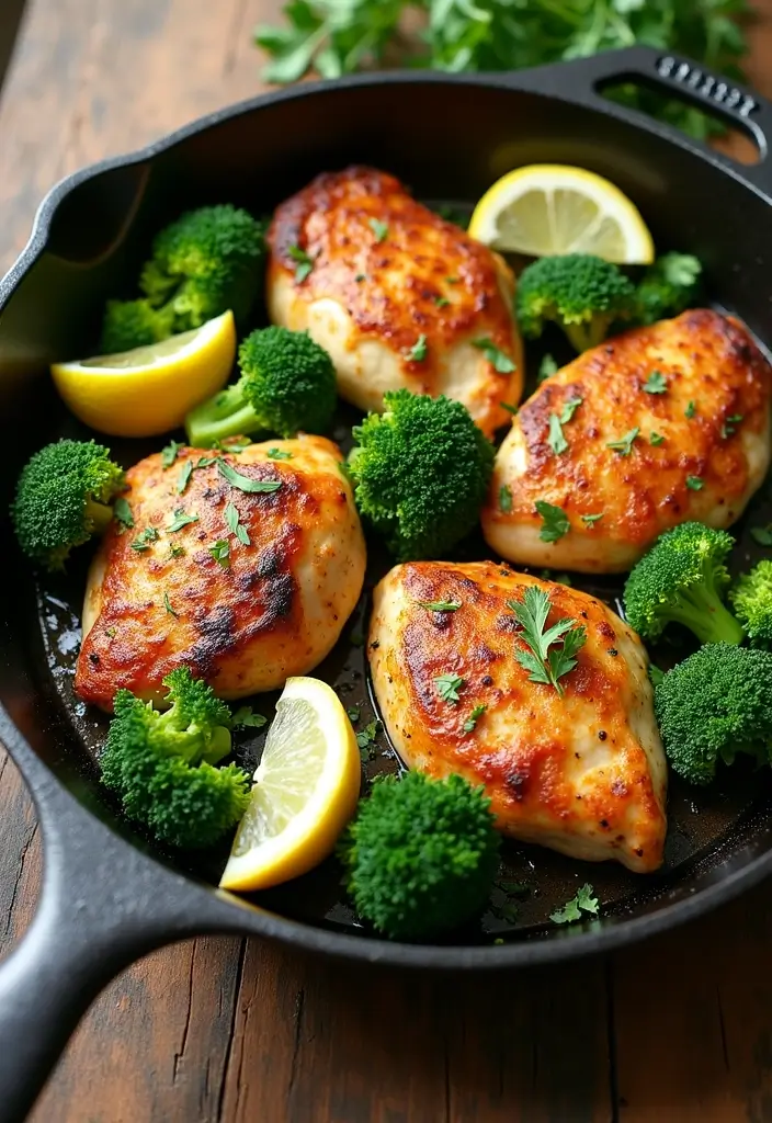 27 Easy Healthy Food Recipes for Home Cooks - 1. One-Pan Lemon Garlic Chicken and Broccoli