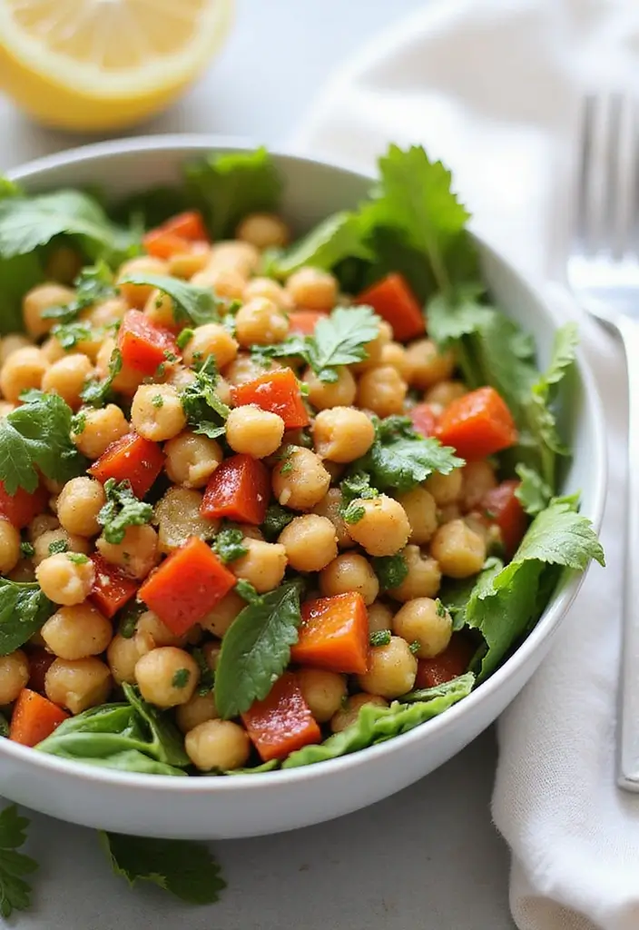 27 Easy Healthy Food Recipes for Home Cooks - 10. Chickpea Salad with Lemon Dressing