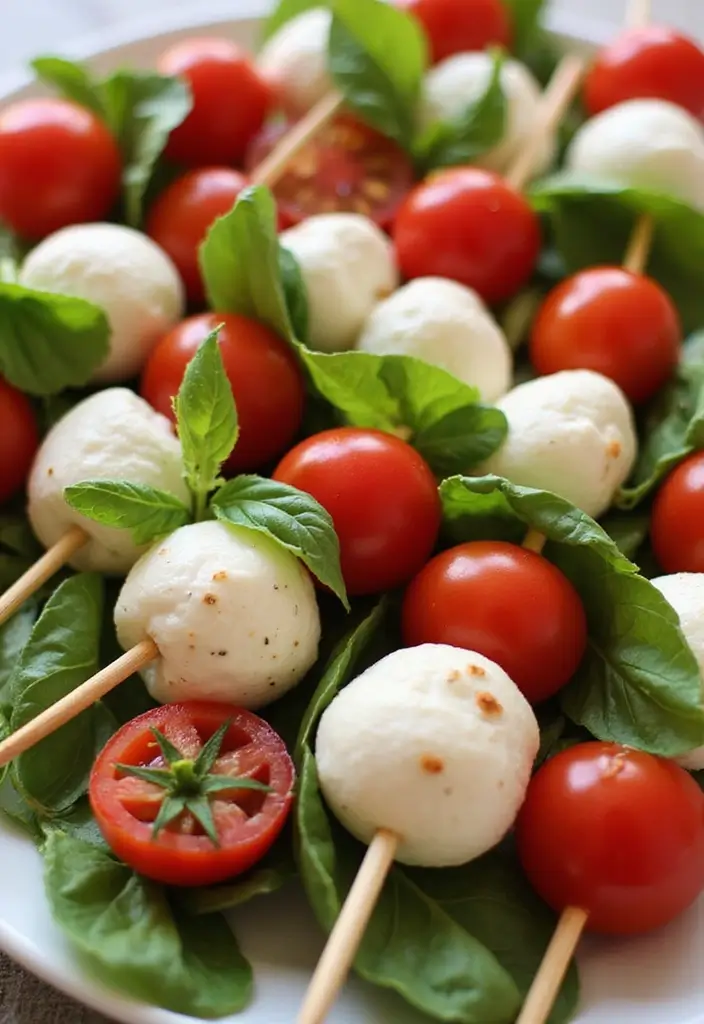 27 Easy Healthy Food Recipes for Home Cooks - 24. Caprese Salad Skewers