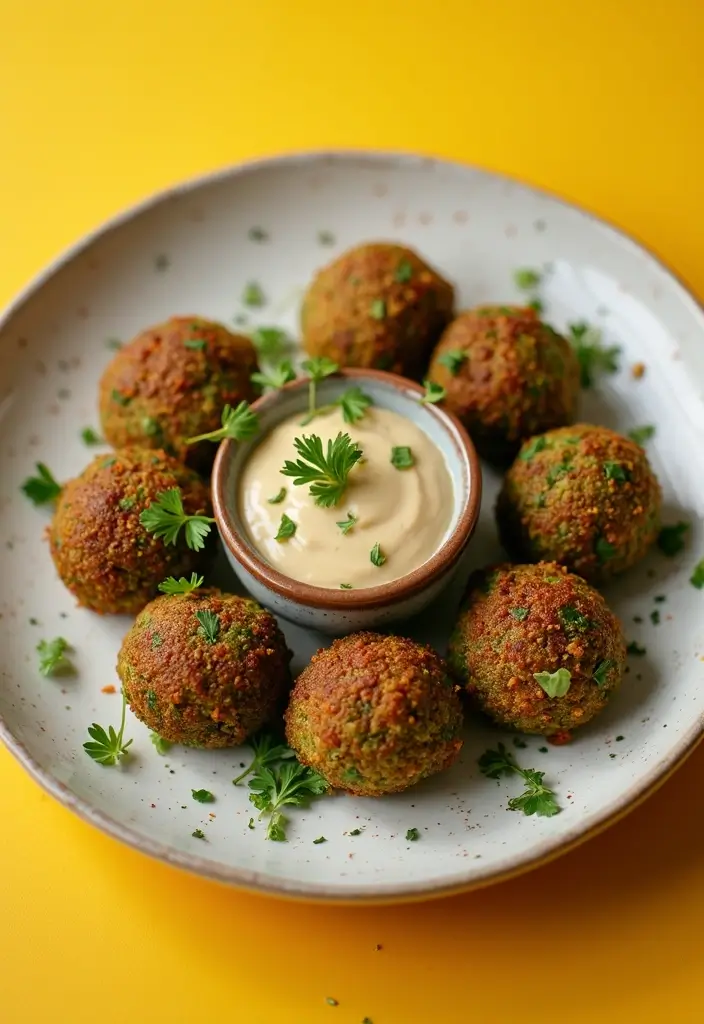27 Easy Healthy Food Recipes for Home Cooks - 25. Baked Falafel with Tahini Sauce
