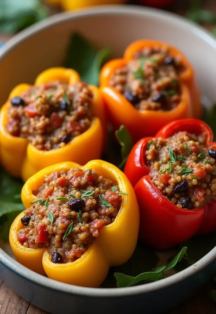 27 Easy Healthy Meals Recipes Anyone Can Make - 10. Turkey and Spinach Stuffed Peppers