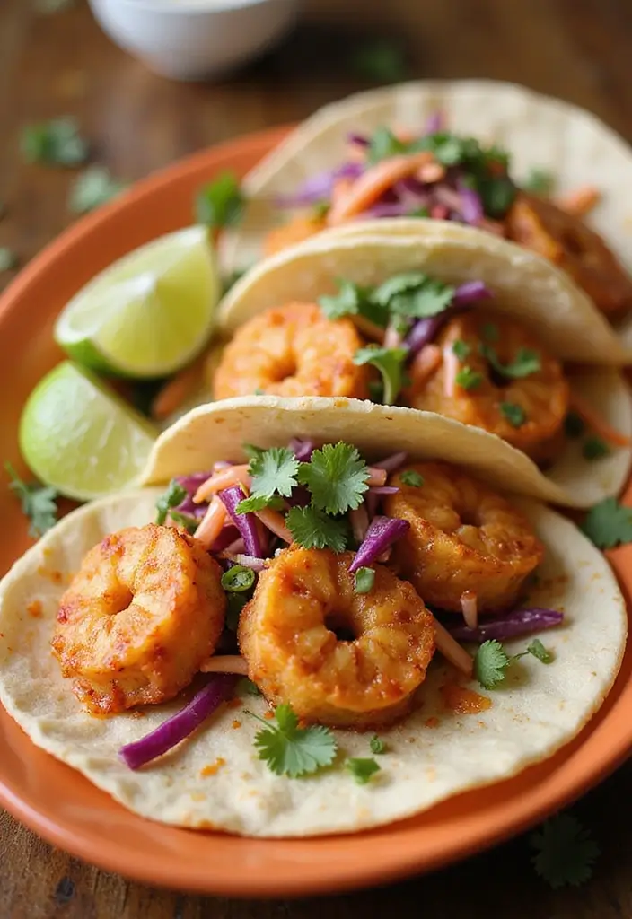 27 Easy Healthy Meals Recipes Anyone Can Make - 14. Spicy Shrimp Tacos with Cabbage Slaw