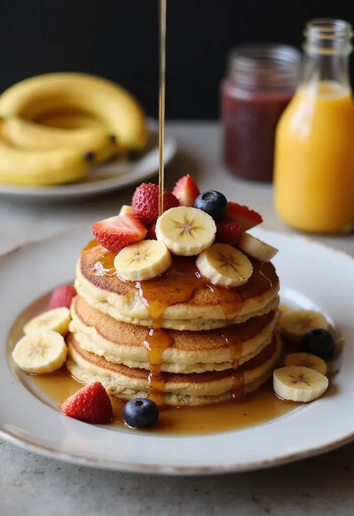 27 Easy Healthy Meals Recipes Anyone Can Make - 17. Banana Oatmeal Pancakes