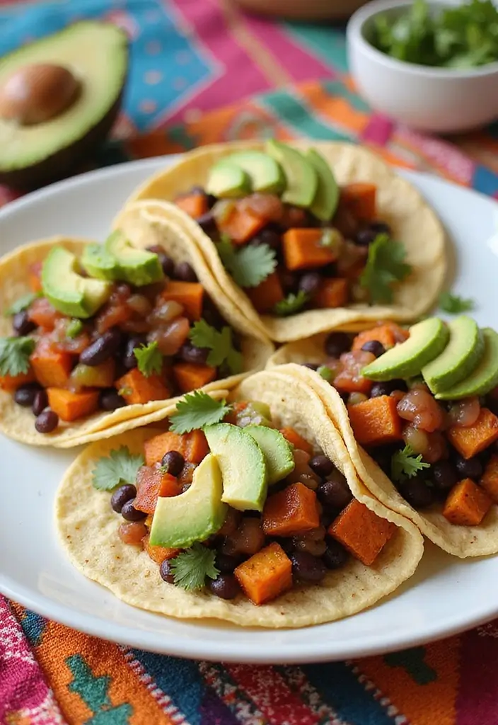 27 Easy Healthy Meals Recipes Anyone Can Make - 6. Sweet Potato and Black Bean Tacos