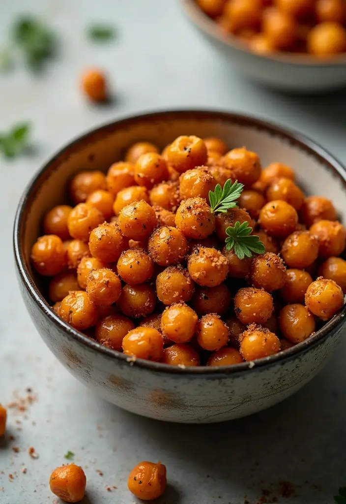 27 Easy Healthy Recipes Snacks You Can Make Fast - 4. Spicy Roasted Chickpeas