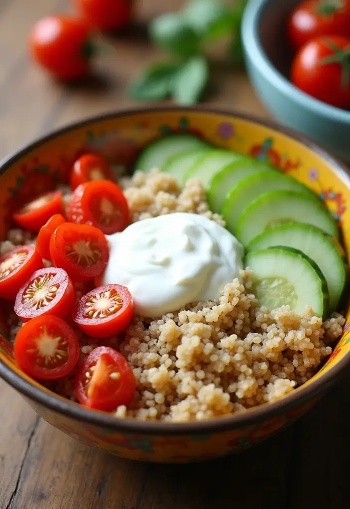 27 Greek Yogurt Recipes: Healthy Snacks and Meals - 18. Greek Yogurt Quinoa Bowl
