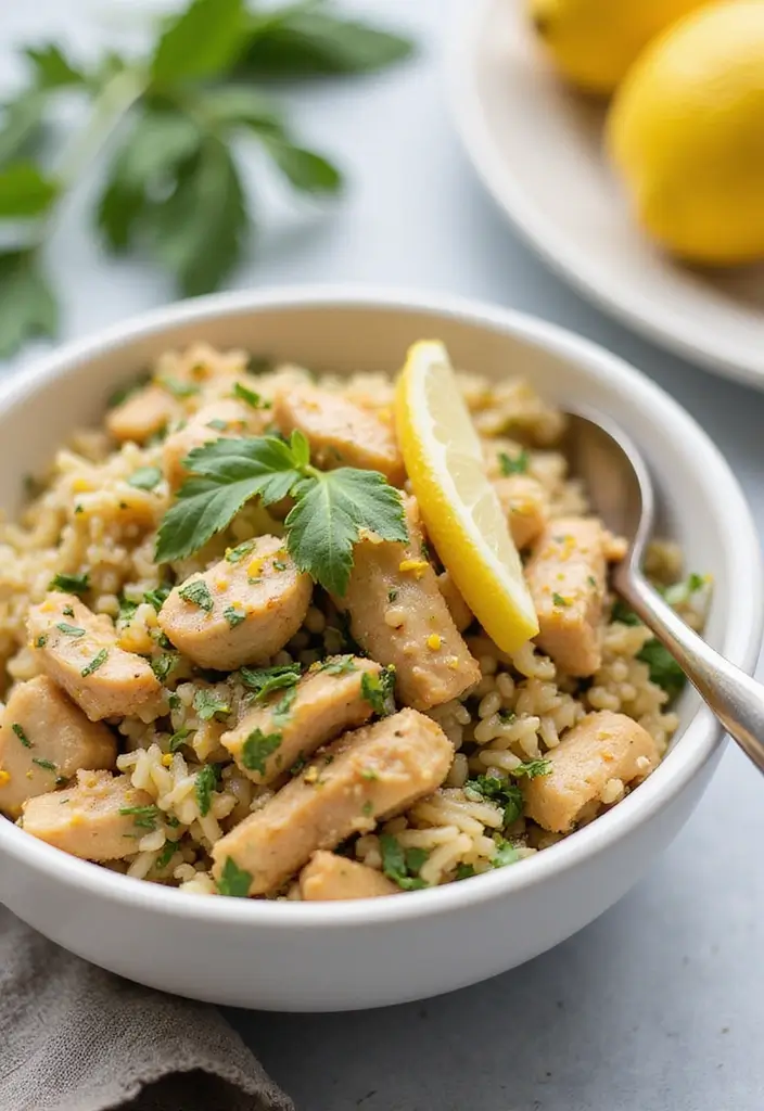 27 Healthy Chicken Fried Rice Recipes That Beat Takeout - 10. Lemon Herb Chicken Fried Rice