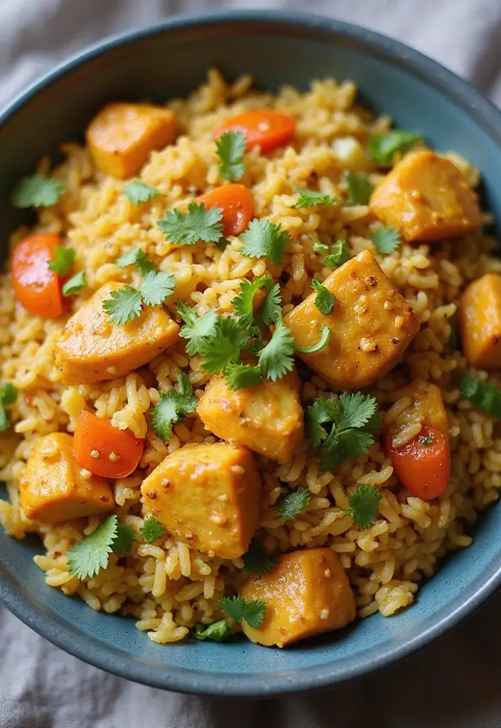 27 Healthy Chicken Fried Rice Recipes That Beat Takeout - 14. Curry Chicken Fried Rice
