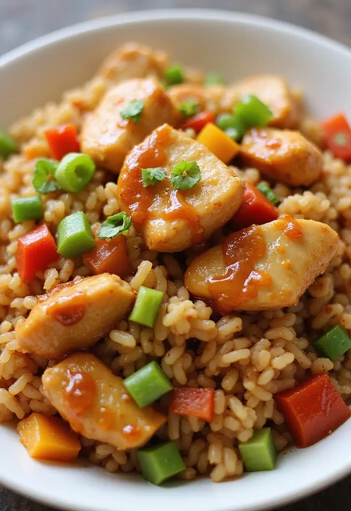 27 Healthy Chicken Fried Rice Recipes That Beat Takeout - 18. Honey Garlic Chicken Fried Rice