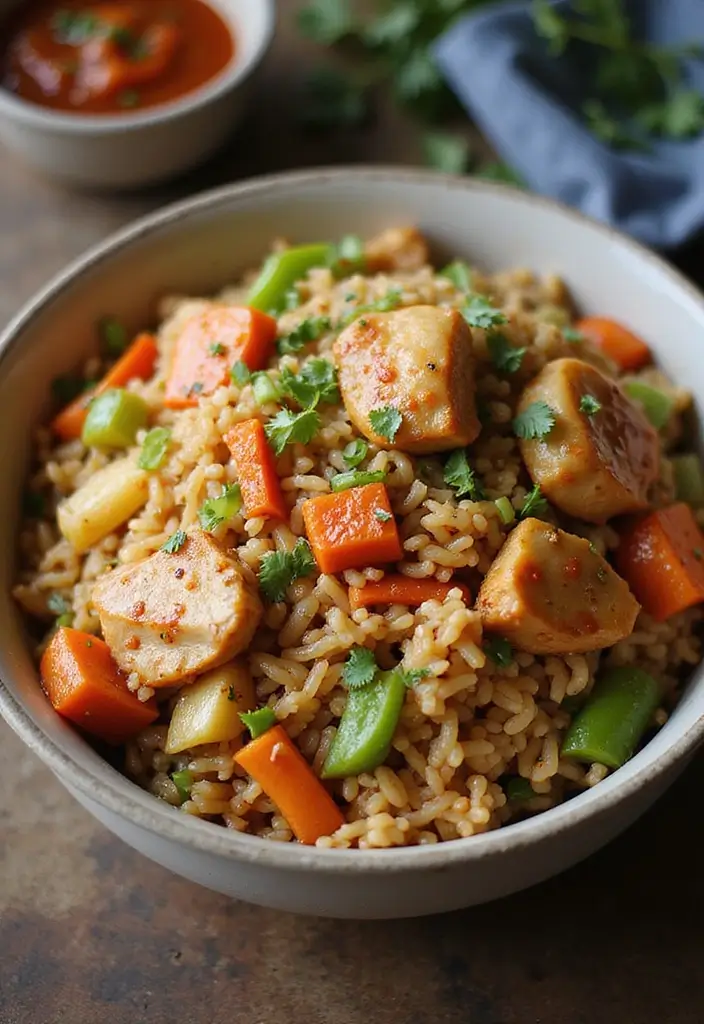 27 Healthy Chicken Fried Rice Recipes That Beat Takeout - 22. Asian Style Chicken Fried Rice
