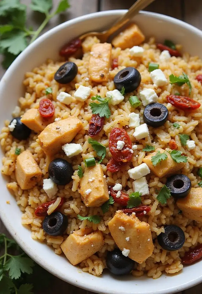 27 Healthy Chicken Fried Rice Recipes That Beat Takeout - 8. Mediterranean Chicken Fried Rice