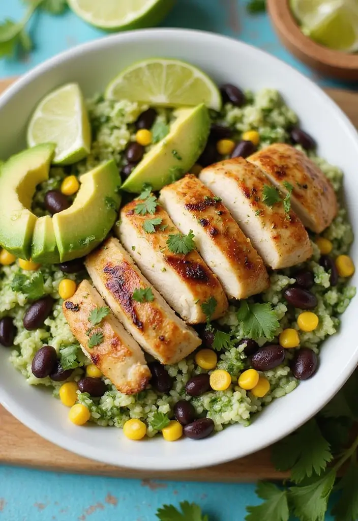 27 Healthy Greek Chicken Bowls That Pack Flavor - 11. Cilantro Lime Chicken Bowl