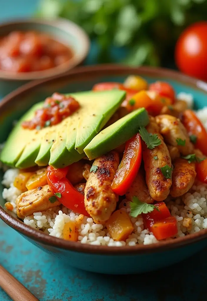 27 Healthy Greek Chicken Bowls That Pack Flavor - 19. Chicken Fajita Bowl