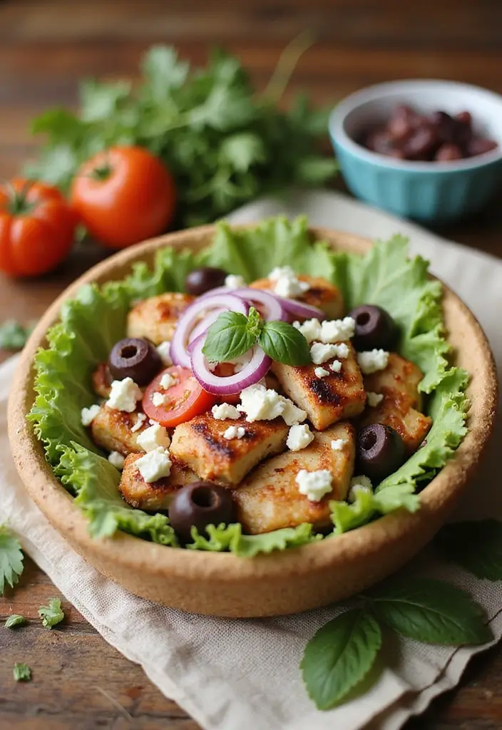 27 Healthy Greek Chicken Bowls That Pack Flavor - 3. Greek Chicken Pita Bowl