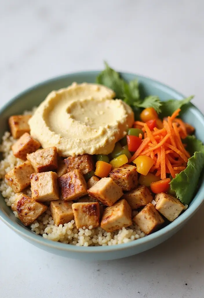 27 Healthy Greek Chicken Bowls That Pack Flavor - 4. Mediterranean Chicken Bowl with Hummus