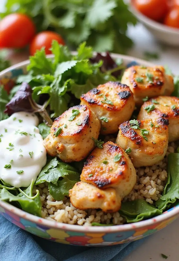 27 Healthy Greek Chicken Bowls That Pack Flavor - 7. Chicken Souvlaki Bowl