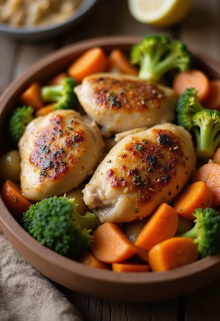 27 Healthy Greek Chicken Bowls That Pack Flavor - 8. Roasted Chicken and Vegetable Bowl