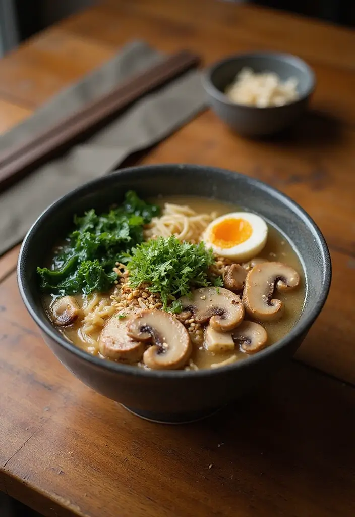27 Healthy Ramen Noodle Recipes for Quick Lunches - 14. Mushroom Miso Ramen