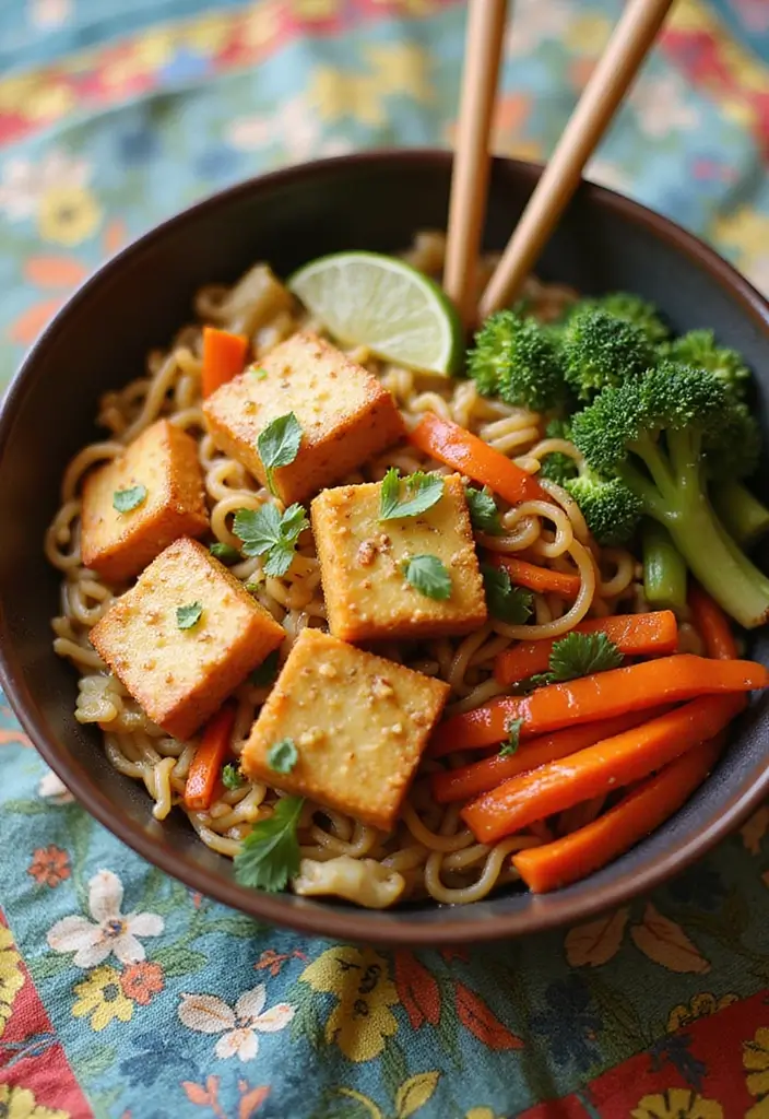 27 Healthy Ramen Noodle Recipes for Quick Lunches - 20. Tofu and Veggie Ramen Stir-Fry