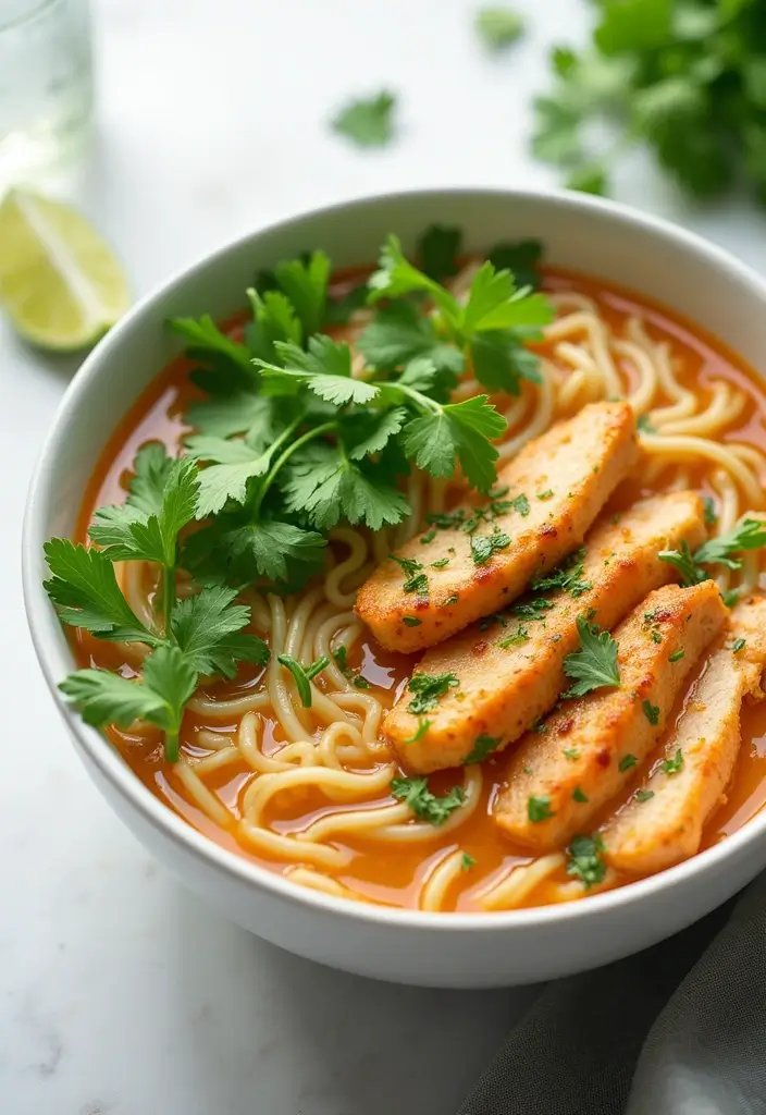 27 Healthy Ramen Noodle Recipes for Quick Lunches - 21. Cilantro-Lime Chicken Ramen