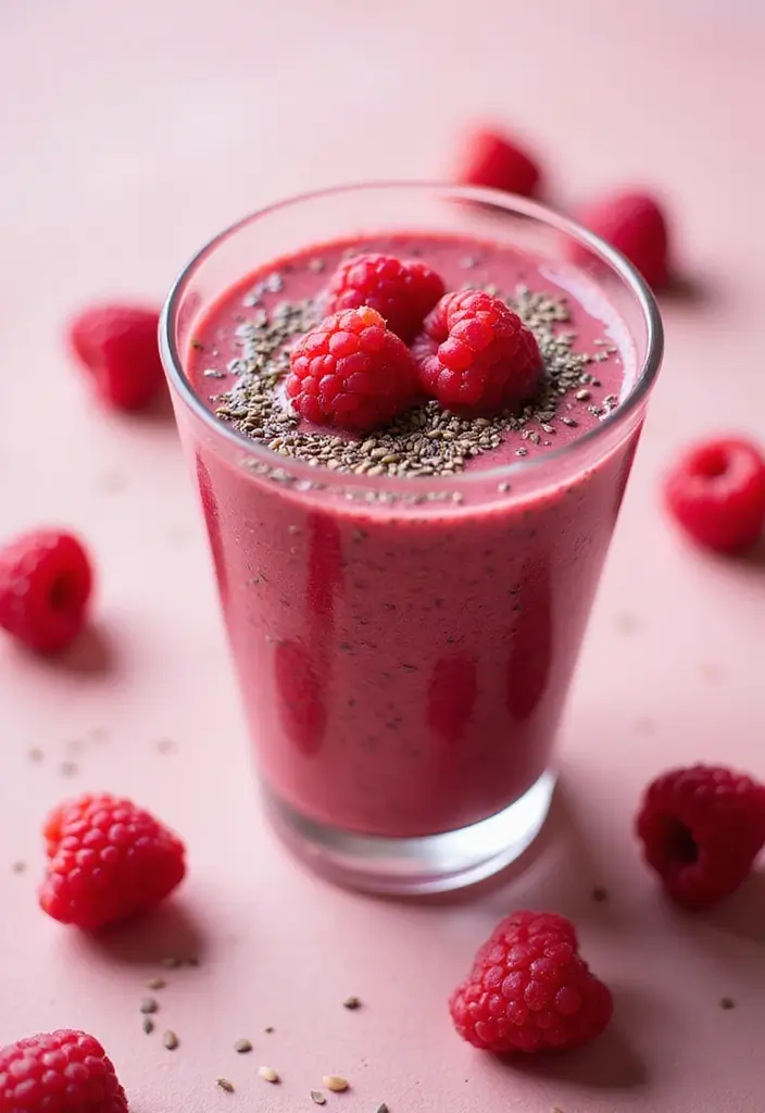 27 Healthy Smoothie Recipes Flat Belly Blends That Work - 10. Raspberry Chia Smoothie