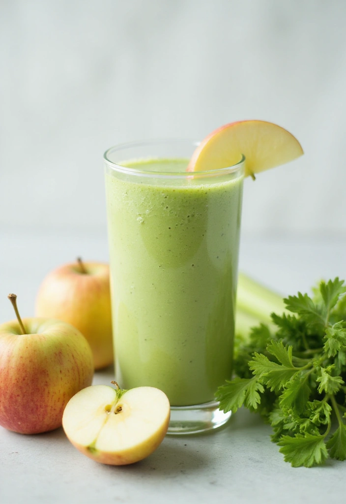 27 Healthy Smoothie Recipes Flat Belly Blends That Work - 11. Celery and Apple Smoothie