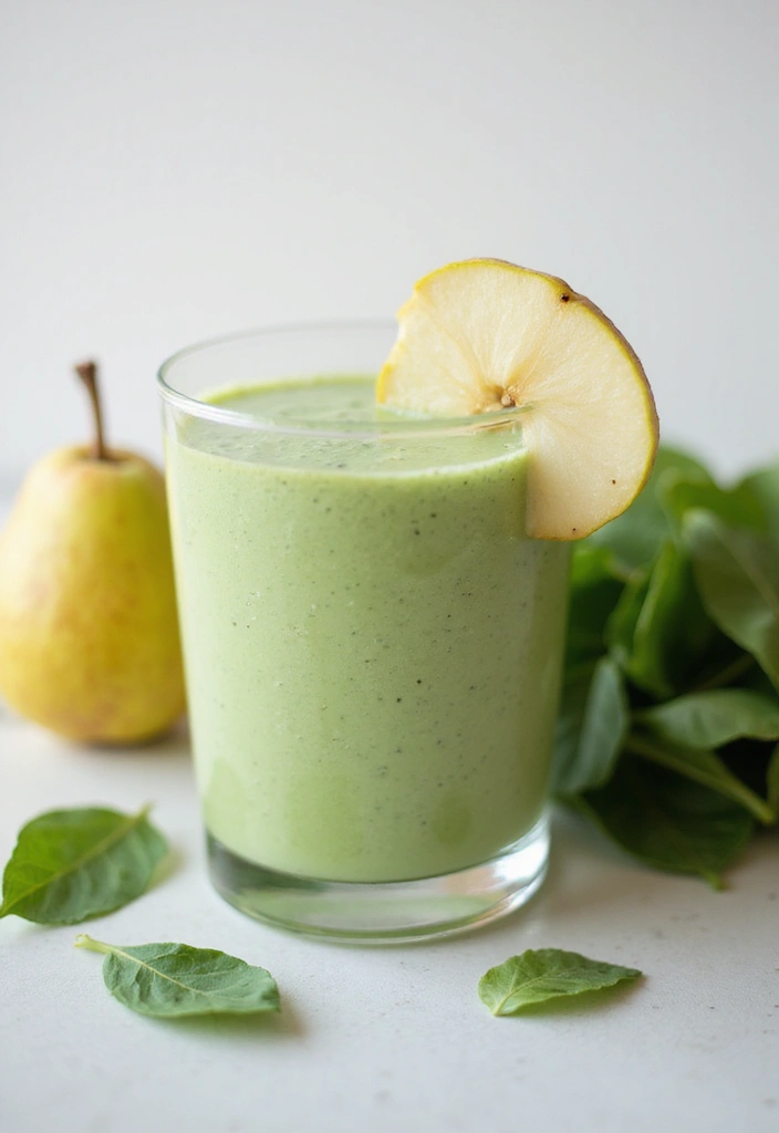27 Healthy Smoothie Recipes Flat Belly Blends That Work - 12. Pear and Spinach Smoothie