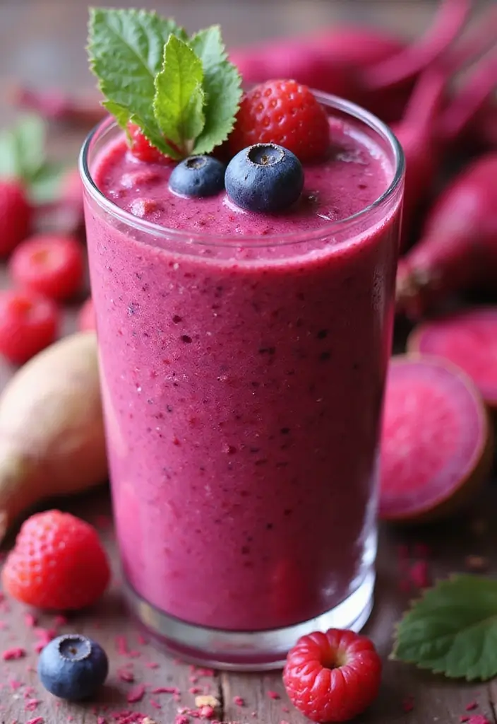 27 Healthy Smoothie Recipes Flat Belly Blends That Work - 13. Beetroot and Berry Smoothie