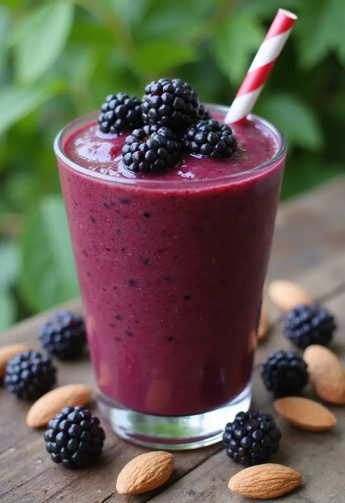 27 Healthy Smoothie Recipes Flat Belly Blends That Work - 20. Blackberry Almond Smoothie