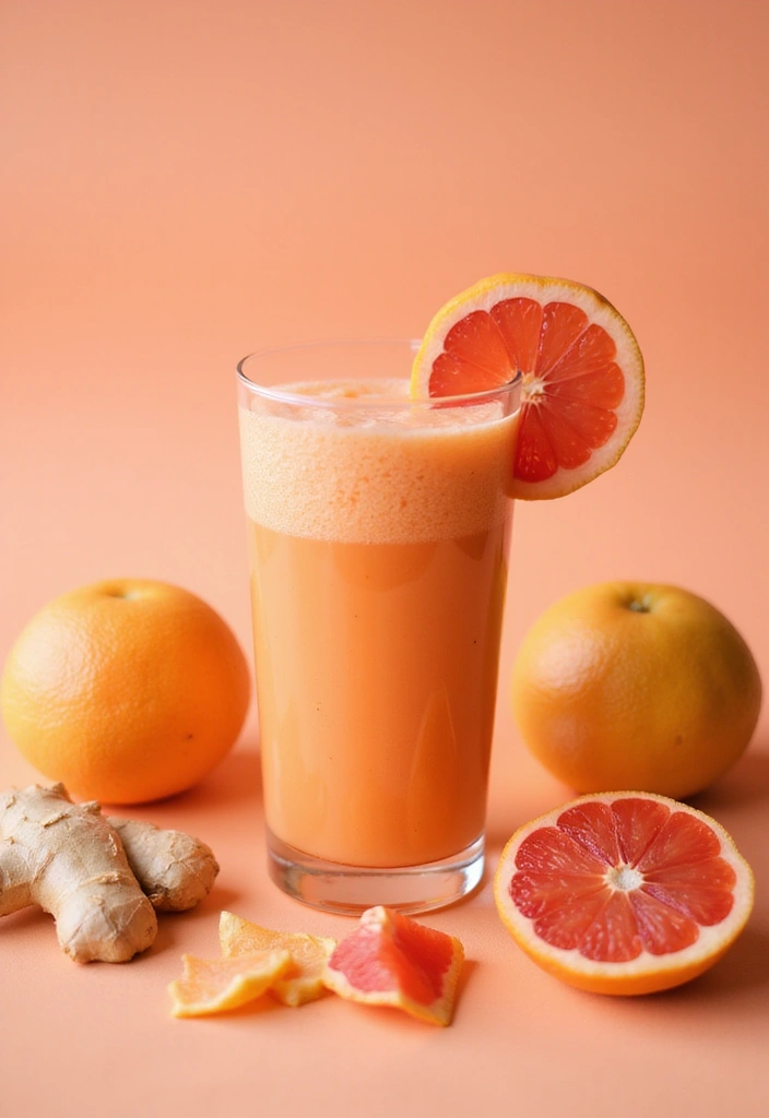 27 Healthy Smoothie Recipes Flat Belly Blends That Work - 21. Grapefruit Ginger Smoothie