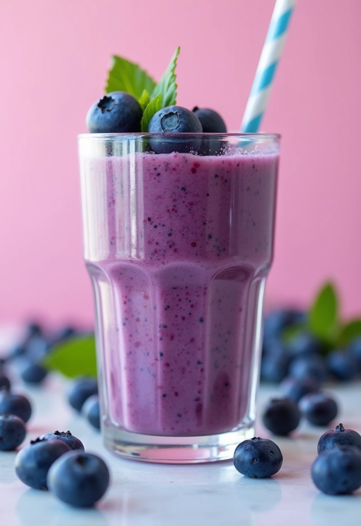 27 Healthy Smoothie Recipes Flat Belly Blends That Work - 23. Blueberry Protein Smoothie