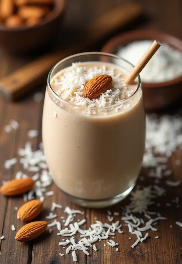 27 Healthy Smoothie Recipes Flat Belly Blends That Work - 7. Almond Joy Smoothie