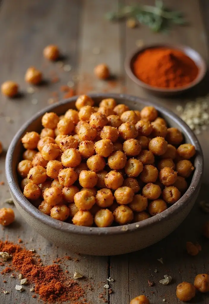 27 Healthy Snacks Recipes Indian-Inspired and Flavorful - 1. Spicy Roasted Chickpeas