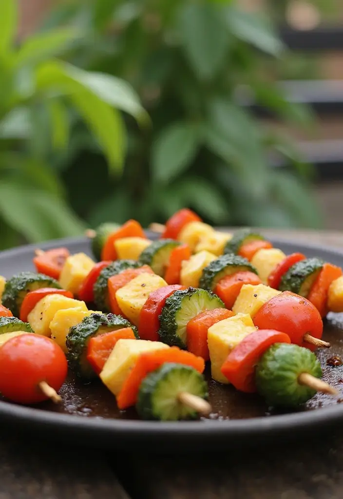 27 Healthy Snacks Recipes Indian-Inspired and Flavorful - 19. Grilled Vegetable Skewers