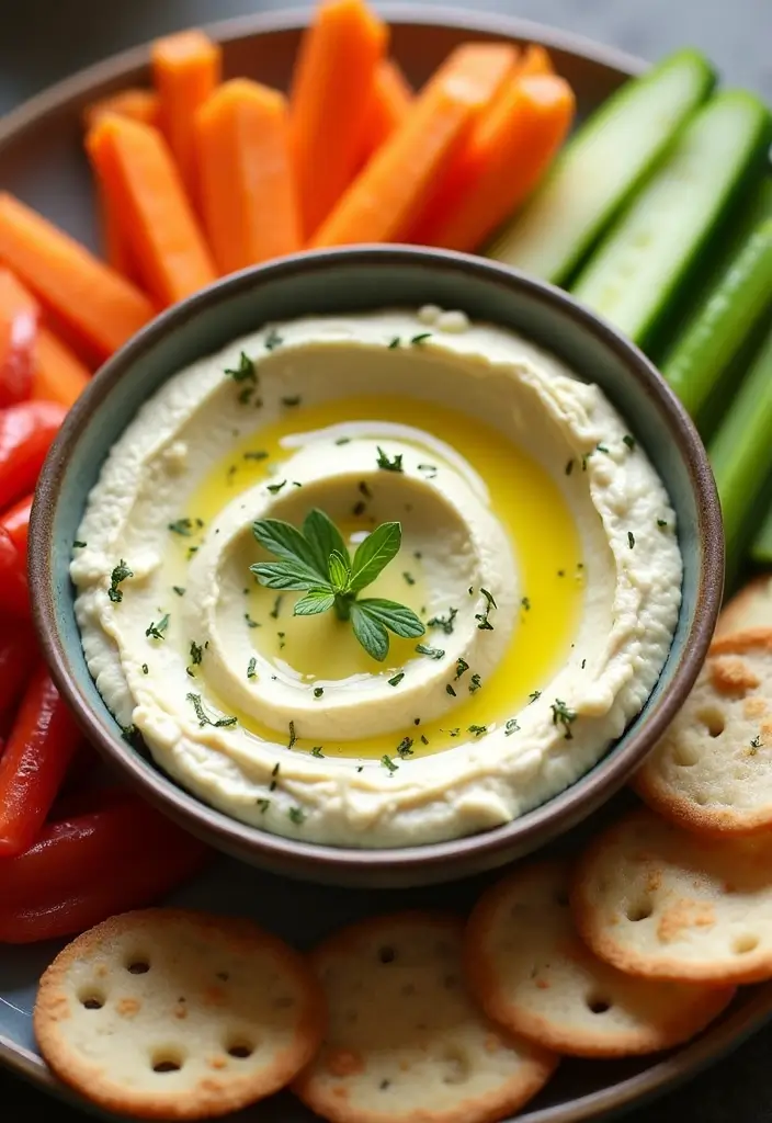 27 Healthy Snacks Recipes Indian-Inspired and Flavorful - 21. Garlic and Herb Hummus