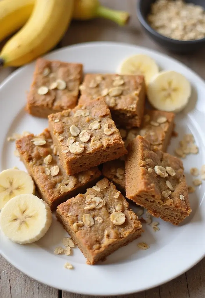 27 Healthy Snacks Recipes Indian-Inspired and Flavorful - 26. Baked Oats and Banana Bars