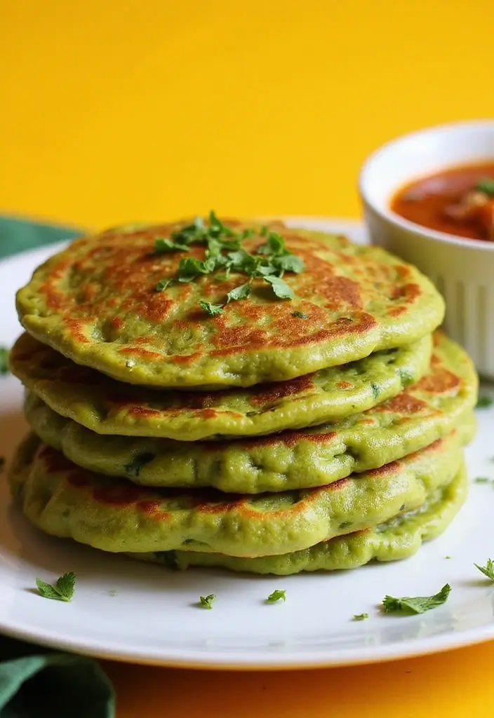 27 Healthy Snacks Recipes Indian-Inspired and Flavorful - 8. Green Pea Pancakes