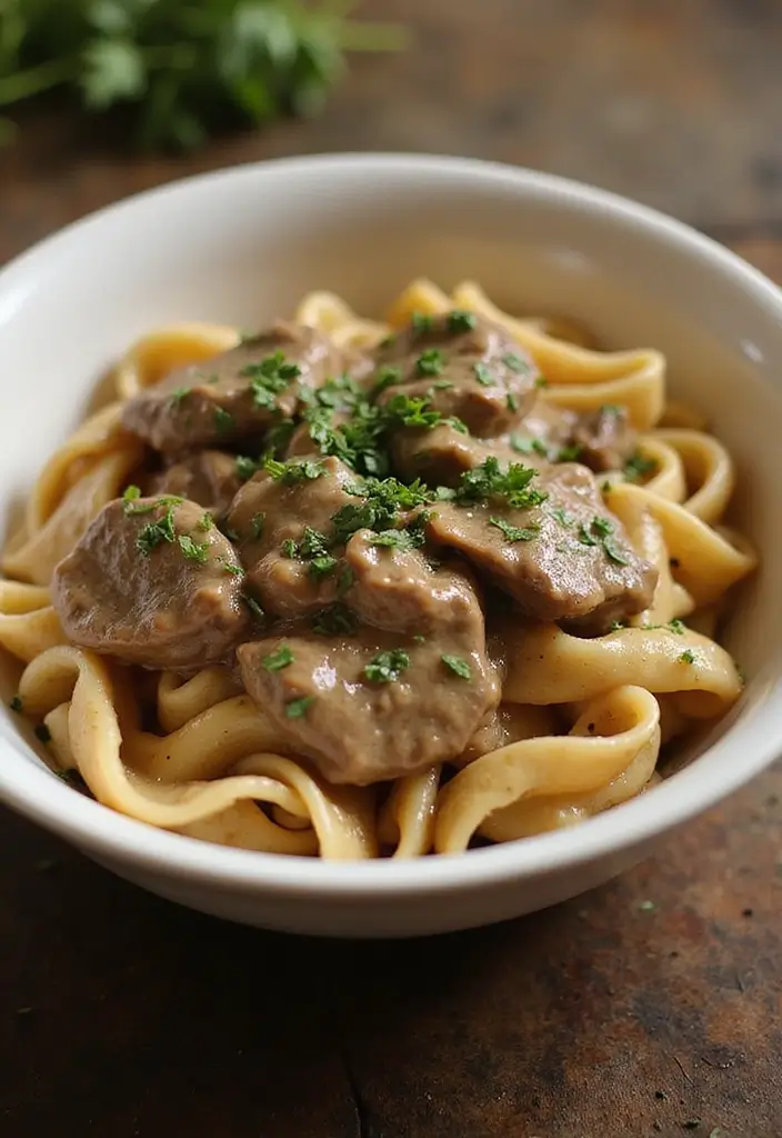 27 Healthy Steak Dinner Recipes That Feel Fancy and Fit - 12. Classic Beef Stroganoff