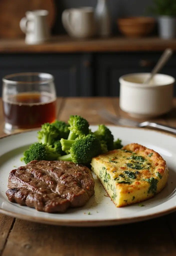 27 Healthy Steak Dinner Recipes That Feel Fancy and Fit - 18. Steak and Broccoli Frittata