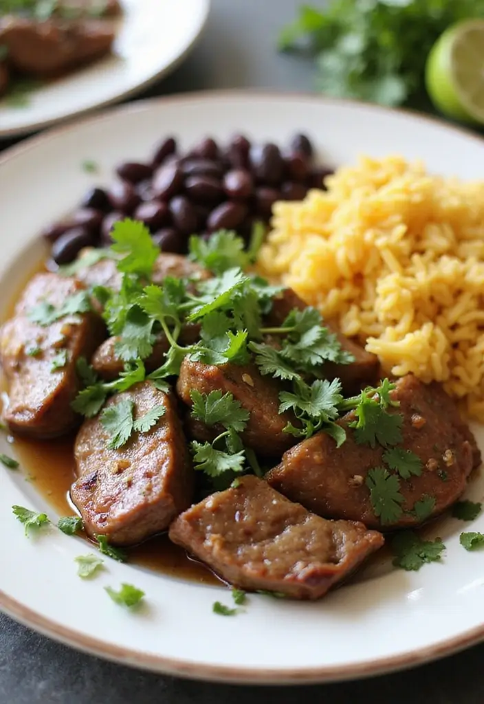 27 Healthy Steak Dinner Recipes That Feel Fancy and Fit - 19. Cilantro Lime Steak with Black Beans
