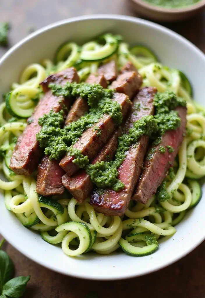 27 Healthy Steak Dinner Recipes That Feel Fancy and Fit - 21. Steak and Zucchini Noodle Bowl