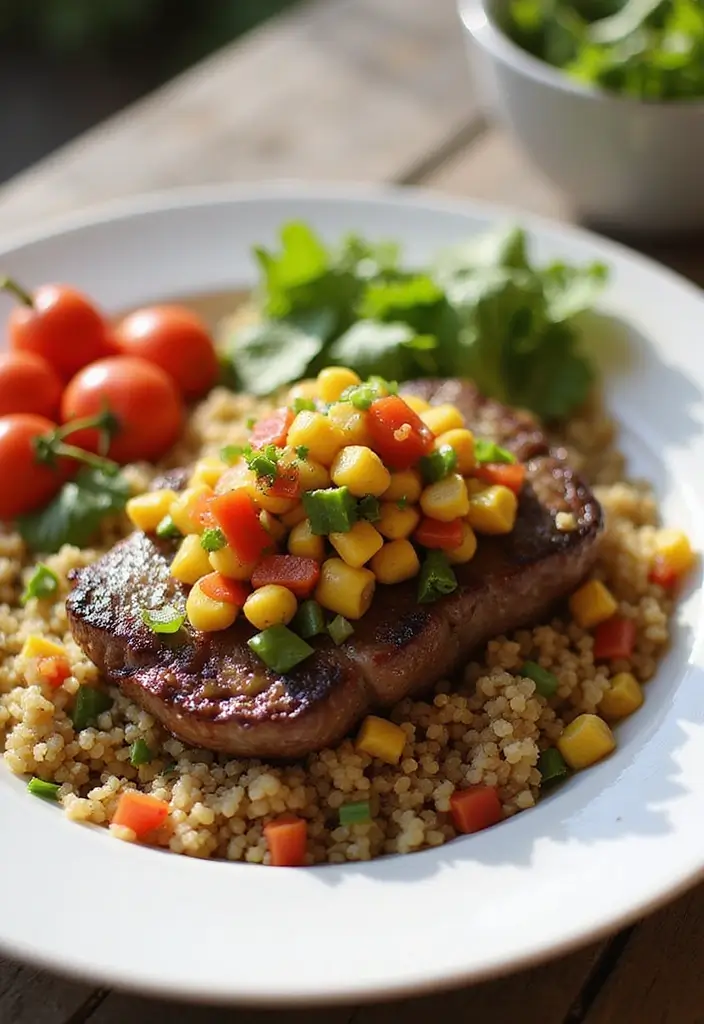 27 Healthy Steak Dinner Recipes That Feel Fancy and Fit - 25. Smoky Paprika Steak with Corn Salsa